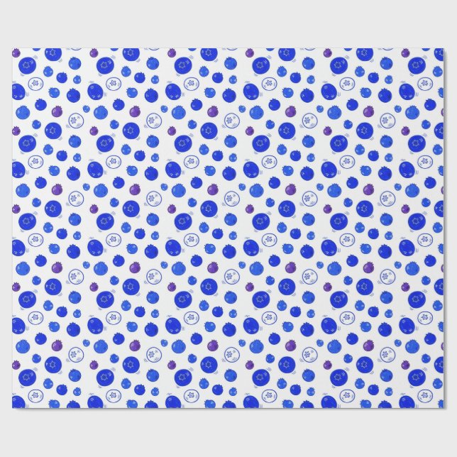 blueberry patterns wrapping paper (Flat)