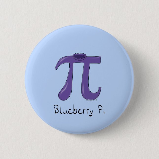 Blueberry Pi Cute Math Pi Day Button Pin (Front)