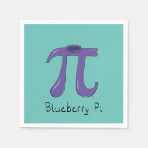 Blueberry Pi Cute Math Pi Day Party Napkins