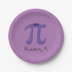Blueberry Pi Cute Math Pi Day Party Paper Plates