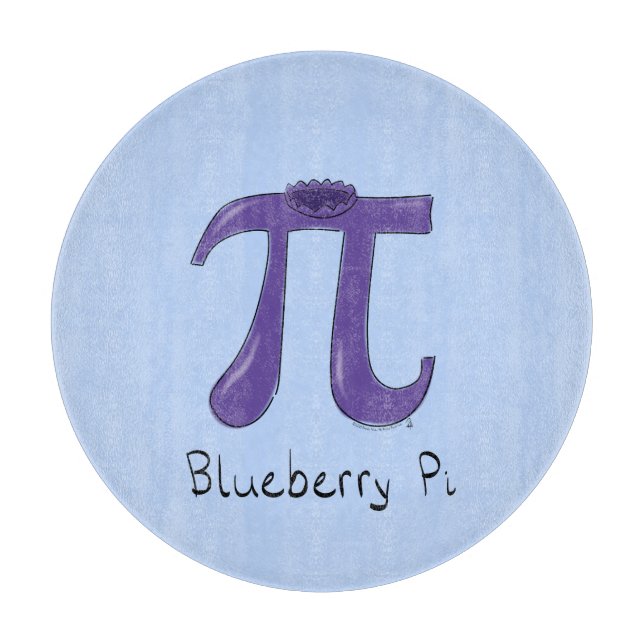 Blueberry Pi Cute Math Pi Day Pie Cutting Board (Front)