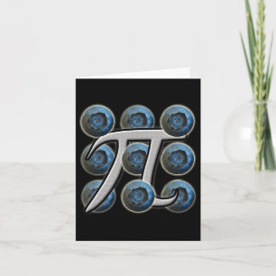 Blueberry Pi Or Pie - Food Graphic Art Pi Day  Card