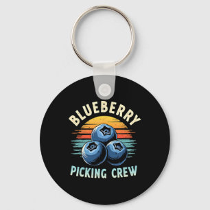 Blueberry Picking Crew Farmer Farming Key Ring