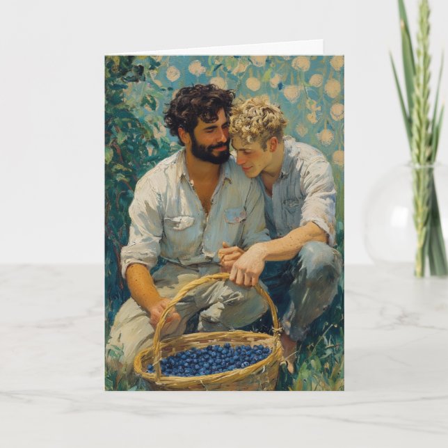 Blueberry Picking Embrace Card (Front)