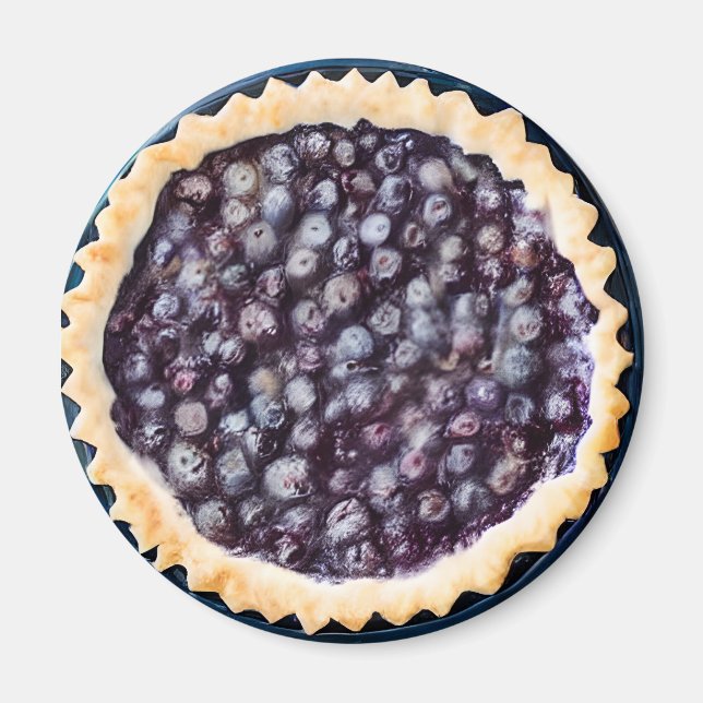 Blueberry Pie and Fancy Crust Magnet (Front)