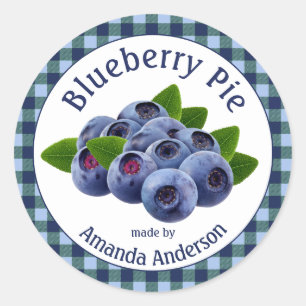 Blueberry Pie Plaid 3" Circle Food Label