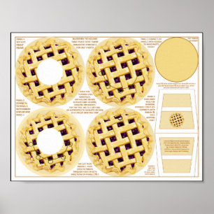 Blueberry Pie Thanksgiving Place Card Frame Tag Poster