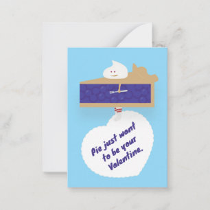 Blueberry Pie Valentine Note Card