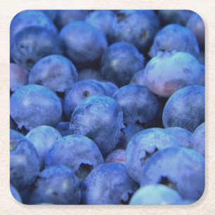 blueberry pile square paper coaster