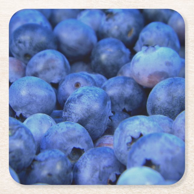 blueberry pile square paper coaster (Front)