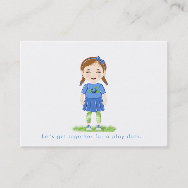 Blueberry Play Date Calling Card (Front)