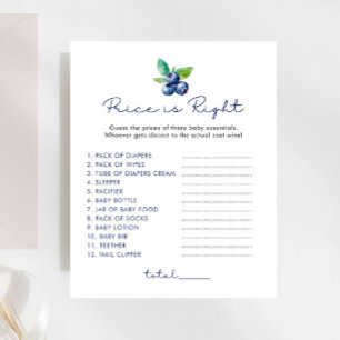 Blueberry Price is Right Baby Shower Game