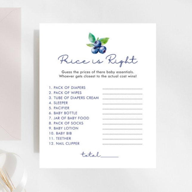 Blueberry Price is Right Baby Shower Game (Creator Uploaded)