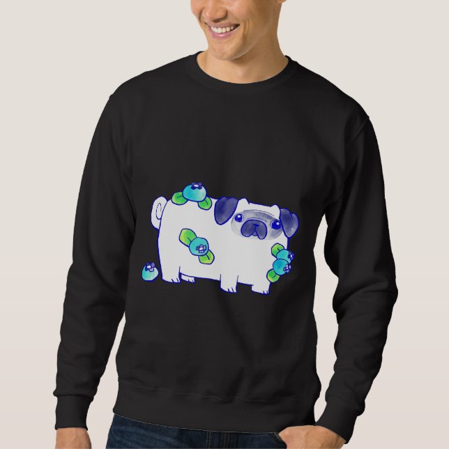 Blueberry Pug Watercolor Classic T-Shirt 579 Sweatshirt (Front)