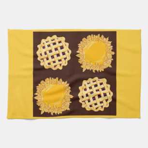 blueberry & pumpkin pies kitchen towel