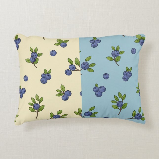 Blueberry Repeat Pattern – Pastel Vibe Decorative Cushion (Front)