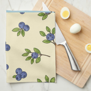 Blueberry Repeat Pattern – Pastel Vibe Tea Towel