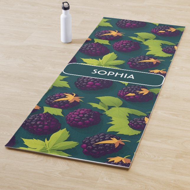 Blueberry Retro Colourful Personalised Pattern Yoga Mat (In Situ)