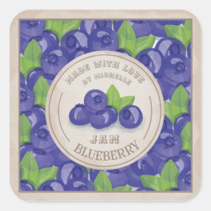 Blueberry Rustic Watercolor Jam Label Canning