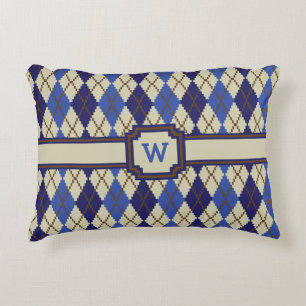 Blueberry Scone Argyle Accent Pillow