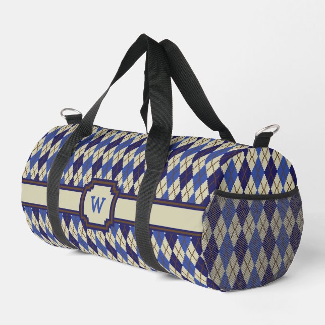 Blueberry Scone Argyle Duffle Bag (Right Corner)