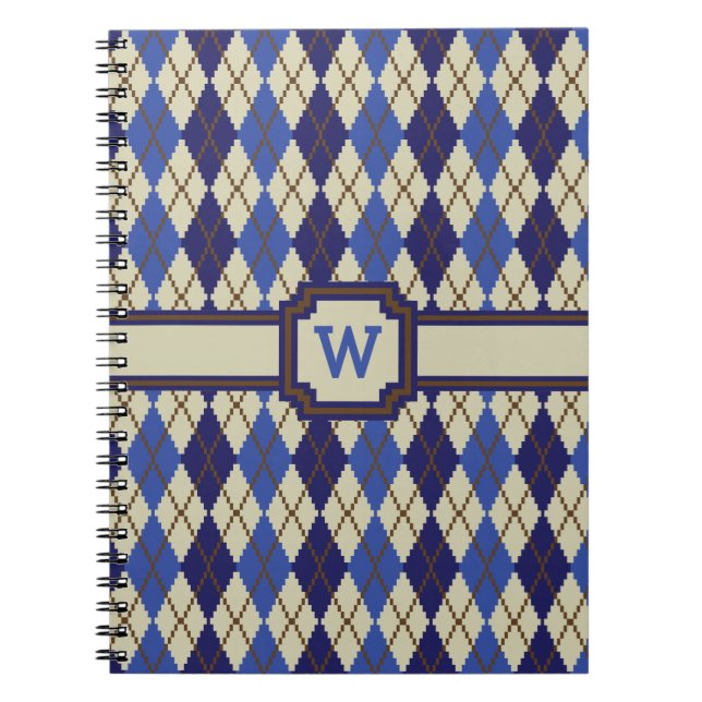 Blueberry Scone Argyle Notebook (Front)