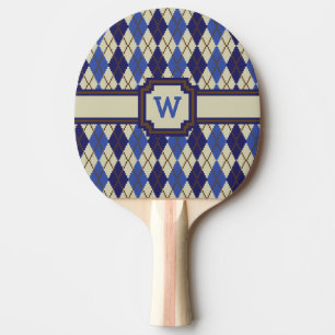 Blueberry Scone Argyle Ping Pong Paddle