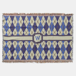 Blueberry Scone Argyle Throw Blanket