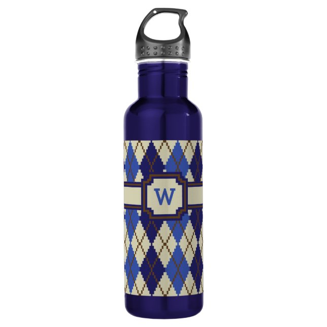 Blueberry Scone Argyle Water Bottle (Front)