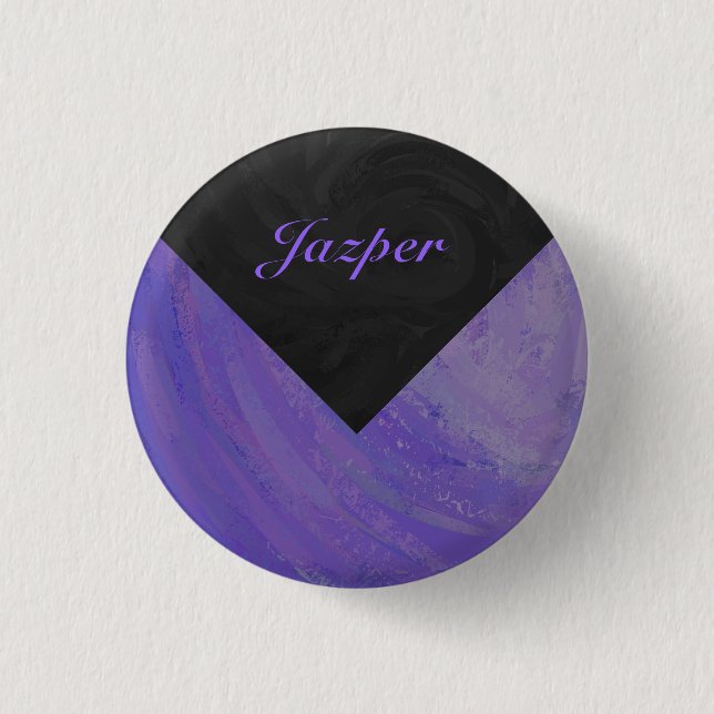 Blueberry Smear and Black Monogram 3 Cm Round Badge (Front)