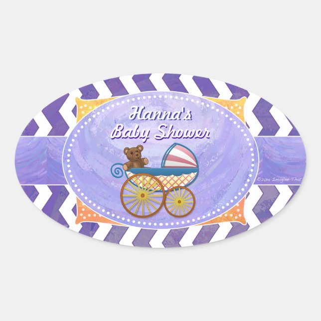 Blueberry Smear Custom Baby Shower Sticker (Front)