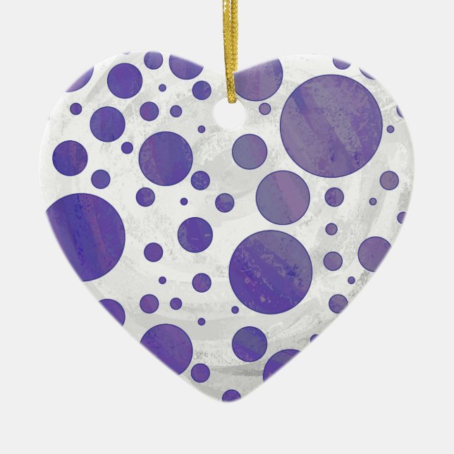 Blueberry Smear Polka Dot Ceramic Tree Decoration (Front)