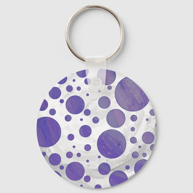 Blueberry Smear Polka Dot Key Ring (Front)