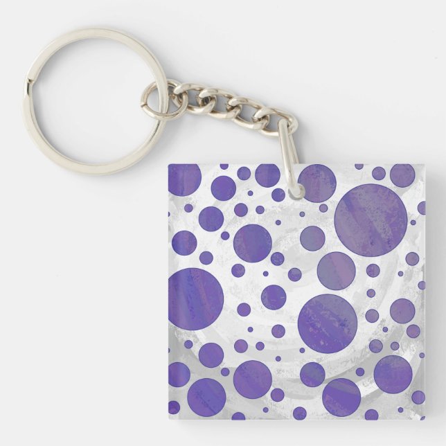 Blueberry Smear Polka Dot Key Ring (Front)
