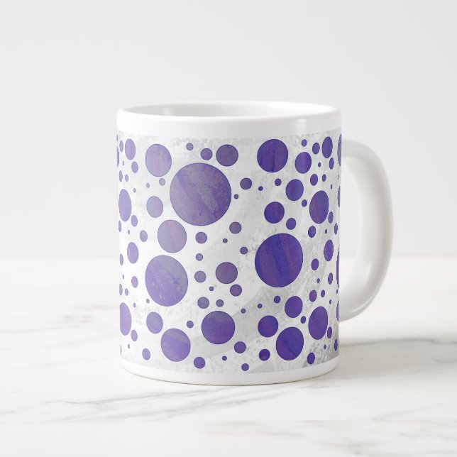 Blueberry Smear Polka Dot Large Coffee Mug (Front Right)