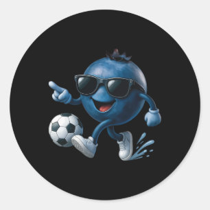Blueberry Soccer Classic Round Sticker