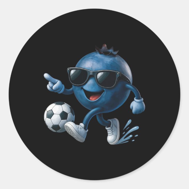 Blueberry Soccer  Classic Round Sticker (Front)