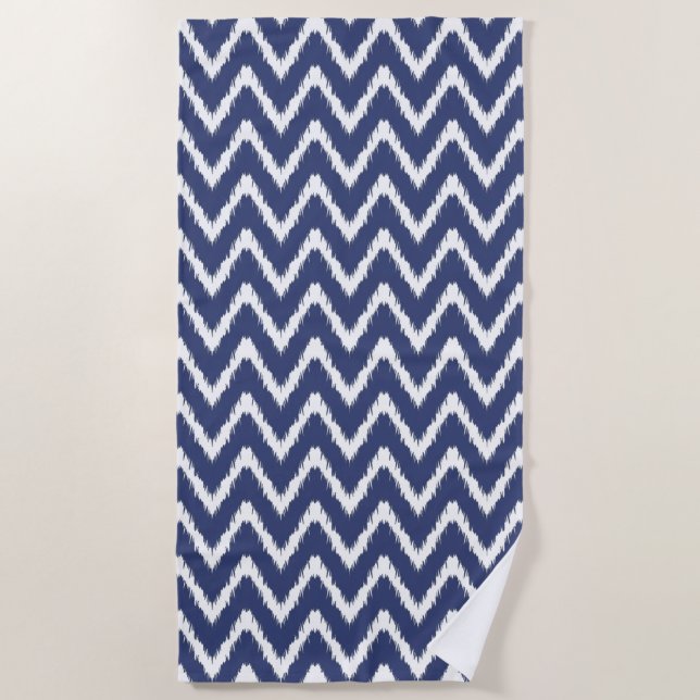 Blueberry Southern Cottage Chevrons Beach Towel (Front)