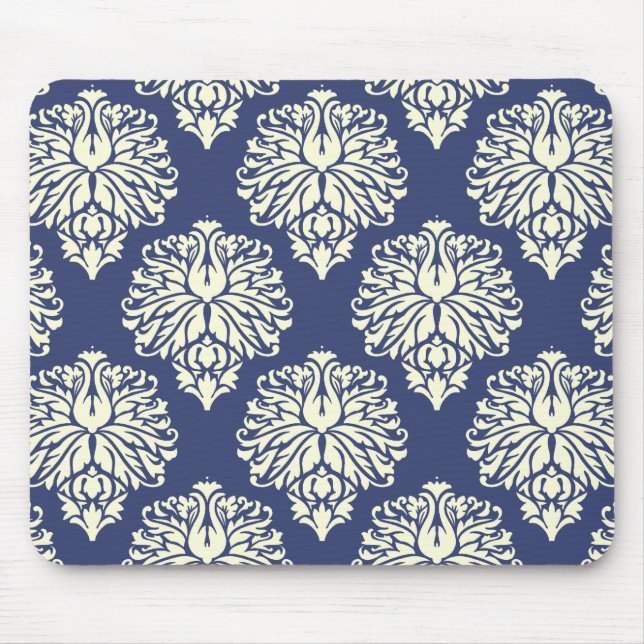 Blueberry Southern Cottage Damask Mouse Pad (Front)