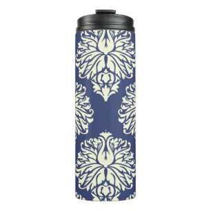 Blueberry Southern Cottage Damask Thermal Tumbler