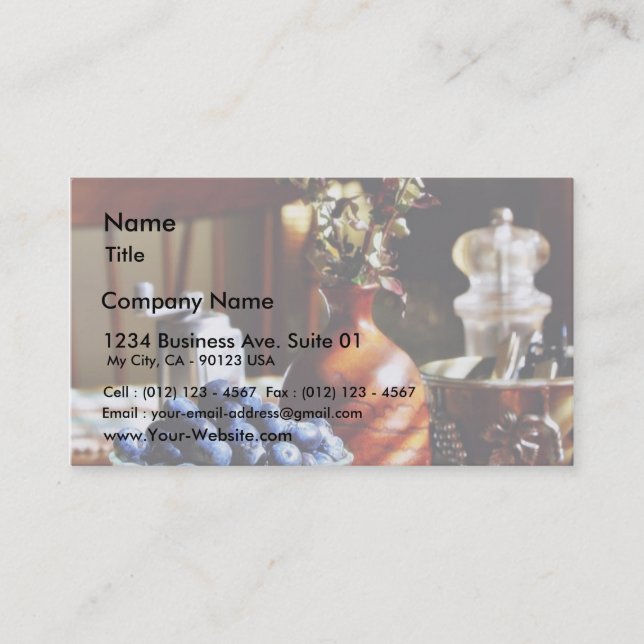 Blueberry Still Life Business Card (Front)