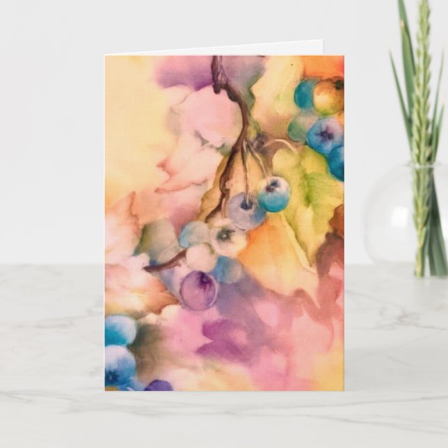 Blueberry Sunshine — Botanical Watercolour Cards (Front)