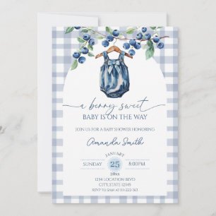 Blueberry sweet baby Girl baby shower Invitation