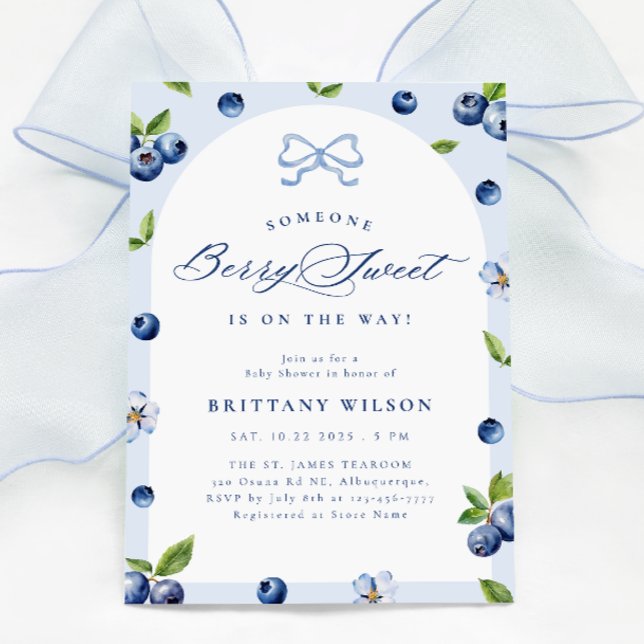 Blueberry Sweet Baby Shower Invitation (Creator Uploaded)