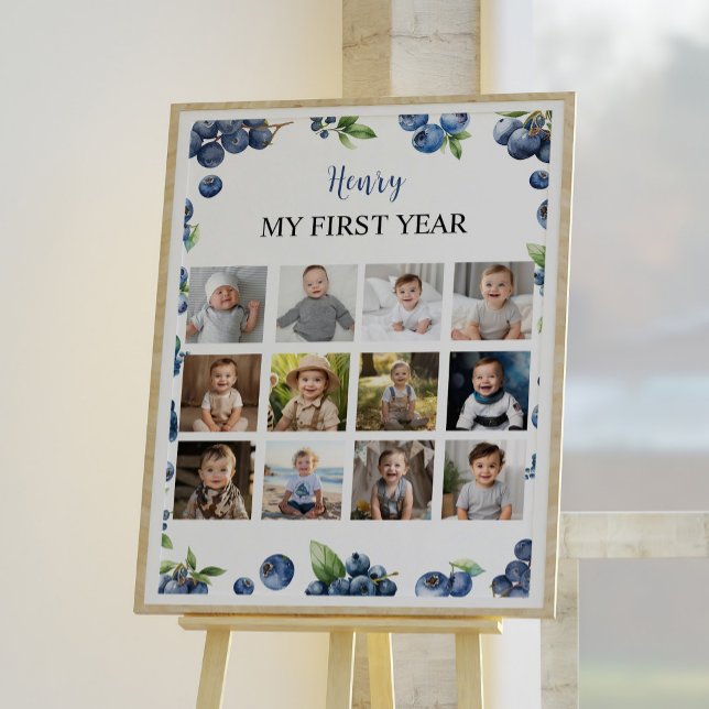 Blueberry Sweet First Year Photo Milestone Sign (Creator Uploaded)