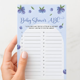 Blueberry Sweet Watercolor Baby Shower ABC Game
