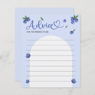 Blueberry Sweet Watercolor Baby Shower Advice Game