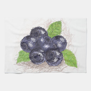 blueberry tea towel