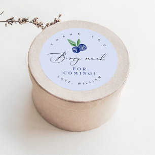 Blueberry Thank you berry much for coming Classic Round Sticker