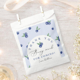 Blueberry thank you berry much thank you card favour bags